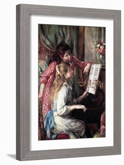 Girls at the Piano-Pierre-Auguste Renoir-Framed Art Print