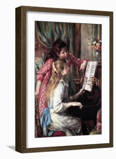 Girls at the Piano-Pierre-Auguste Renoir-Framed Art Print