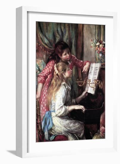 Girls at the Piano-Pierre-Auguste Renoir-Framed Art Print