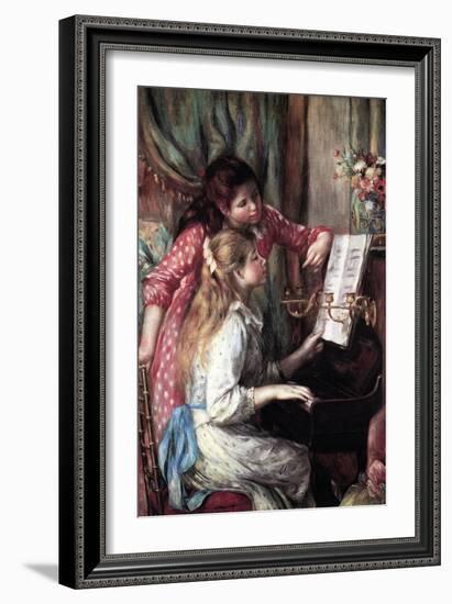 Girls at the Piano-Pierre-Auguste Renoir-Framed Art Print