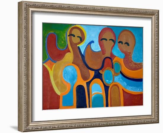 Girls at the Riverside, 2009-Jan Groneberg-Framed Giclee Print