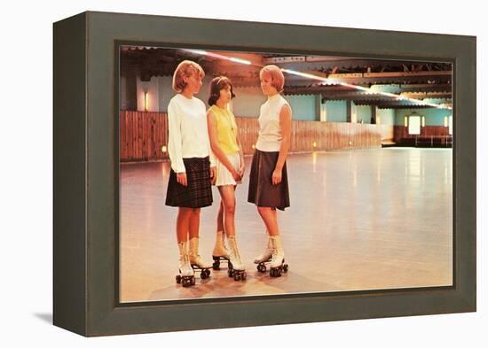 Girls at the Roller Rink-null-Framed Stretched Canvas