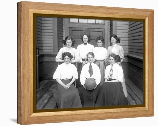 Girls' Basketball Team, Central School, Seattle (May 1909)-Ashael Curtis-Framed Premier Image Canvas