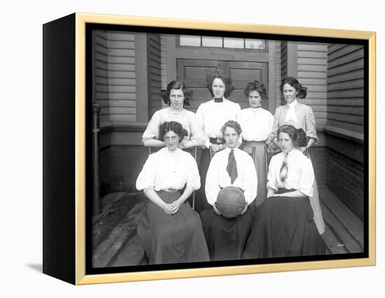 Girls' Basketball Team, Central School, Seattle (May 1909)-Ashael Curtis-Framed Premier Image Canvas