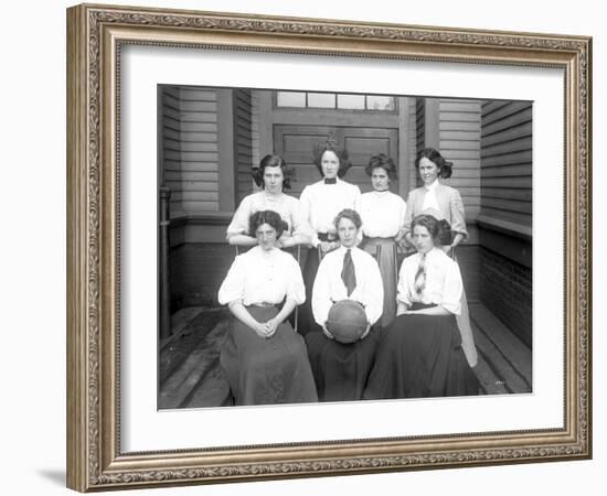 Girls' Basketball Team, Central School, Seattle (May 1909)-Ashael Curtis-Framed Giclee Print