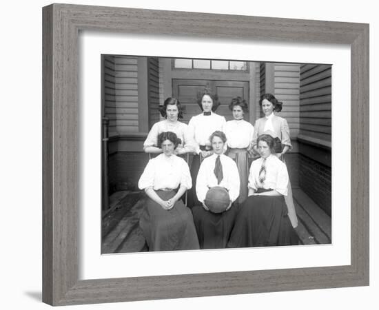 Girls' Basketball Team, Central School, Seattle (May 1909)-Ashael Curtis-Framed Giclee Print