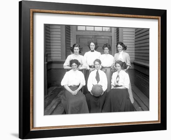 Girls' Basketball Team, Central School, Seattle (May 1909)-Ashael Curtis-Framed Giclee Print