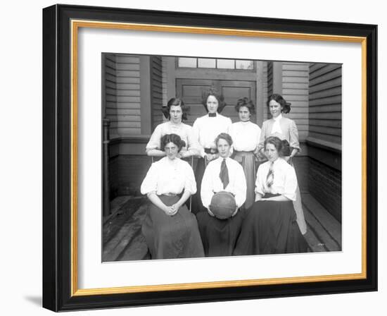 Girls' Basketball Team, Central School, Seattle (May 1909)-Ashael Curtis-Framed Giclee Print