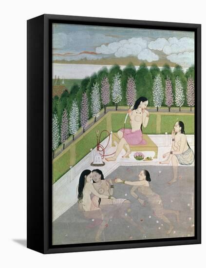 Girls Bathing, Pahari Style, Kangra School, Himachel Pradesh, 18th Century-null-Framed Premier Image Canvas