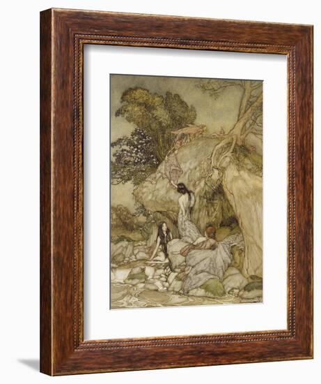 Girls by a Stream, 1906-Arthur Rackham-Framed Giclee Print