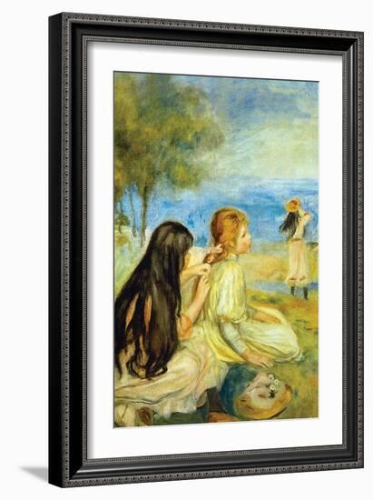 Girls by the Seaside-Pierre-Auguste Renoir-Framed Art Print