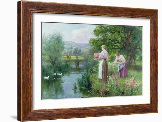 Girls Collecting Flowers-Henry John Yeend King-Framed Giclee Print