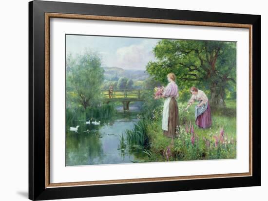 Girls Collecting Flowers-Henry John Yeend King-Framed Giclee Print