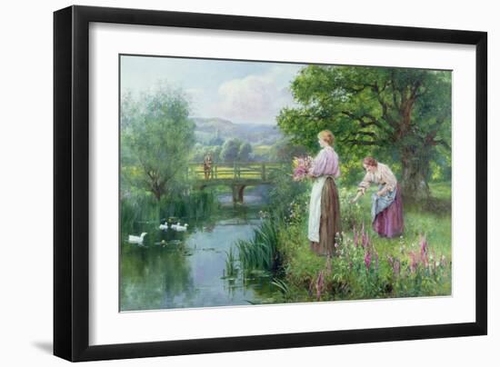 Girls Collecting Flowers-Henry John Yeend King-Framed Giclee Print