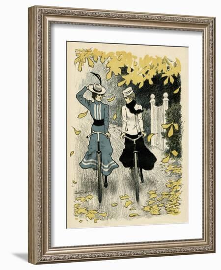 Girls Cycling, Autumn-Paul Fischer-Framed Art Print