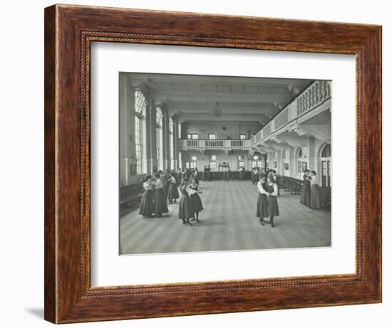 Girls Dancing in the Assembly Hall, Clapham Secondary School, London, 1910-null-Framed Photographic Print
