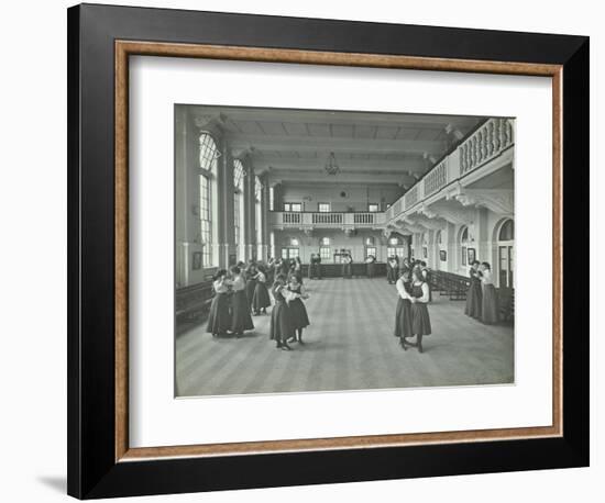 Girls Dancing in the Assembly Hall, Clapham Secondary School, London, 1910-null-Framed Photographic Print