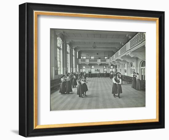 Girls Dancing in the Assembly Hall, Clapham Secondary School, London, 1910-null-Framed Photographic Print