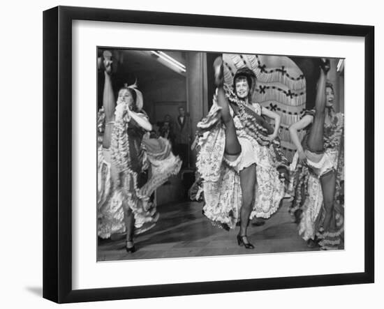 Girls Dancing the Can-Can at Baltarbarin Nightclub in Paris-null-Framed Photographic Print