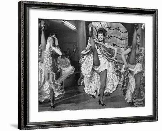 Girls Dancing the Can-Can at Baltarbarin Nightclub in Paris--Framed Photographic Print