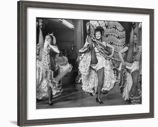 Girls Dancing the Can-Can at Baltarbarin Nightclub in Paris-null-Framed Photographic Print