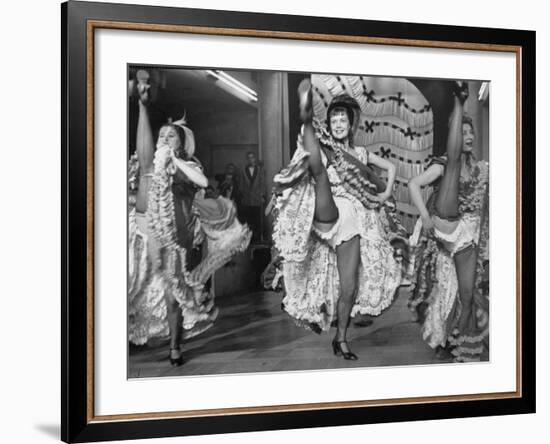 Girls Dancing the Can-Can at Baltarbarin Nightclub in Paris-null-Framed Photographic Print