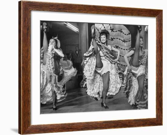 Girls Dancing the Can-Can at Baltarbarin Nightclub in Paris-null-Framed Photographic Print