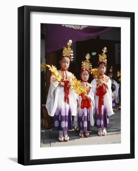 Girls Dressed in Traditional Costume, Festival of the Ages (Jidai Matsuri), Kyoto, Honshu, Japan-null-Framed Photographic Print