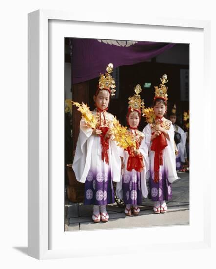 Girls Dressed in Traditional Costume, Festival of the Ages (Jidai Matsuri), Kyoto, Honshu, Japan-null-Framed Photographic Print