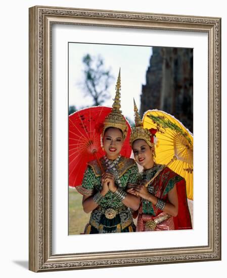 Girls Dressed in Traditional Dancing Costume, Bangkok, Thailand-Steve Vidler-Framed Photographic Print