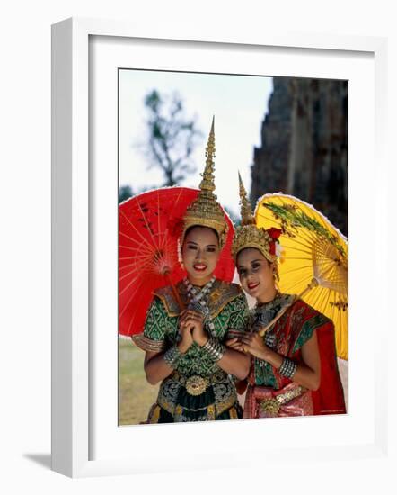 Girls Dressed in Traditional Dancing Costume, Bangkok, Thailand-Steve Vidler-Framed Photographic Print