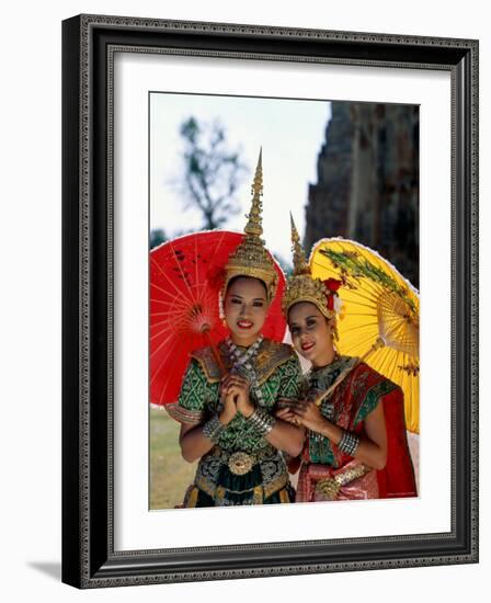 Girls Dressed in Traditional Dancing Costume, Bangkok, Thailand-Steve Vidler-Framed Photographic Print