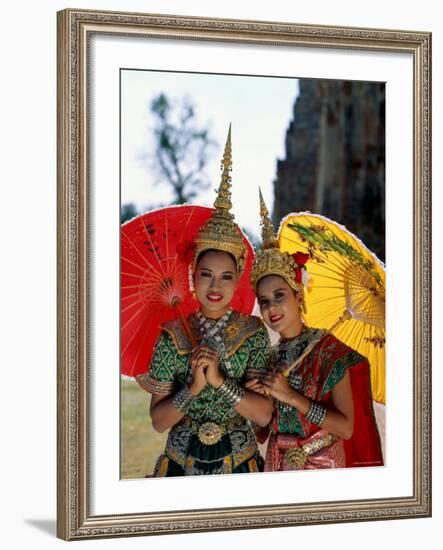 Girls Dressed in Traditional Dancing Costume, Bangkok, Thailand-Steve Vidler-Framed Photographic Print