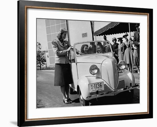 Girls Examining the New Crosley Car at the New York World Fair-null-Framed Photographic Print