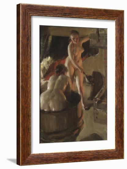 Girls from Dalarna Having a Bath, 1908-Anders Leonard Zorn-Framed Giclee Print