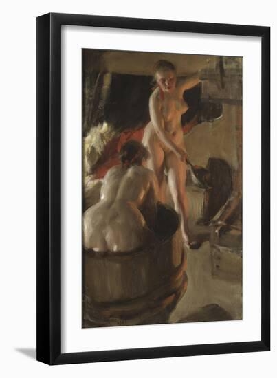 Girls from Dalarna Having a Bath, 1908-Anders Leonard Zorn-Framed Giclee Print
