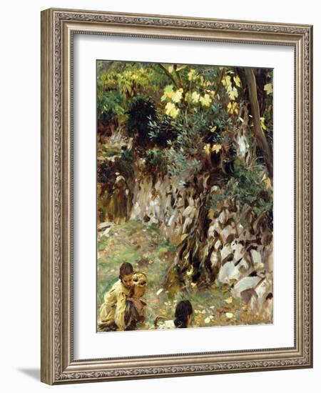 Girls Gathering Blossoms, Valdemosa, Majorca-John Singer Sargent-Framed Giclee Print