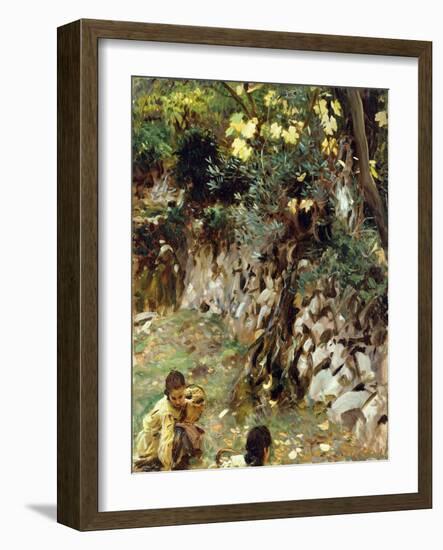 Girls Gathering Blossoms, Valdemosa, Majorca-John Singer Sargent-Framed Giclee Print