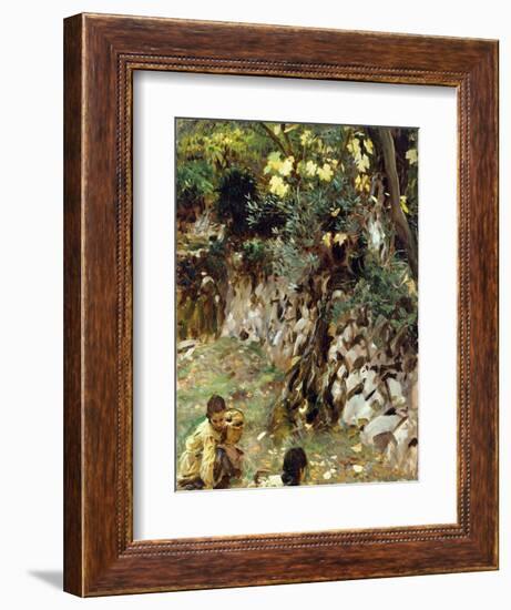 Girls Gathering Blossoms, Valdemosa, Majorca-John Singer Sargent-Framed Giclee Print