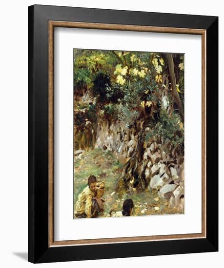 Girls Gathering Blossoms, Valdemosa, Majorca-John Singer Sargent-Framed Giclee Print