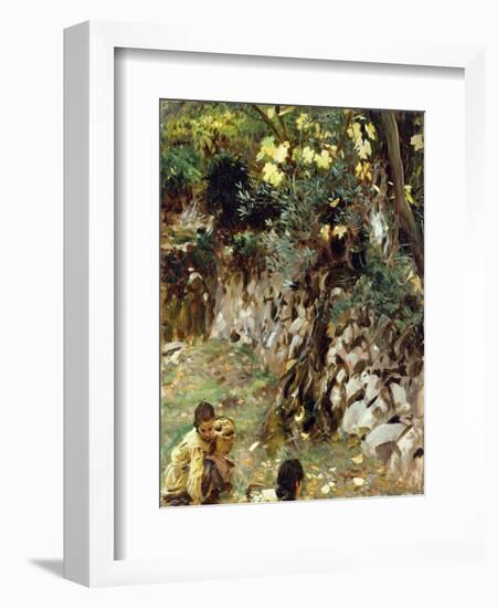 Girls Gathering Blossoms, Valdemosa, Majorca-John Singer Sargent-Framed Giclee Print