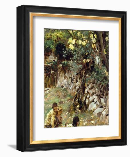 Girls Gathering Blossoms, Valdemosa, Majorca-John Singer Sargent-Framed Giclee Print