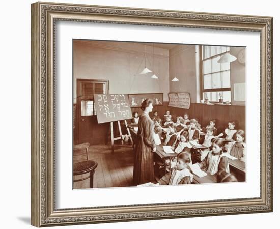 Girls Hebrew Reading Lesson, Jews Free School, Stepney, London, 1908-null-Framed Giclee Print