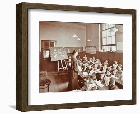 Girls Hebrew Reading Lesson, Jews Free School, Stepney, London, 1908-null-Framed Giclee Print