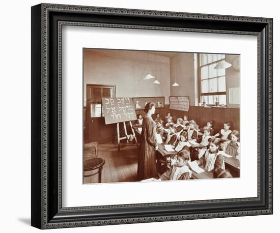 Girls Hebrew Reading Lesson, Jews Free School, Stepney, London, 1908-null-Framed Giclee Print