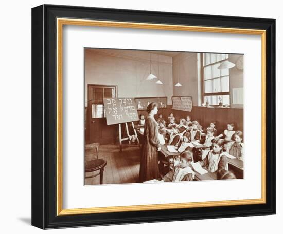 Girls Hebrew Reading Lesson, Jews Free School, Stepney, London, 1908-null-Framed Giclee Print