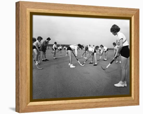 Girls Hockey Match, Airedale School, Castleford, West Yorkshire, 1962-Michael Walters-Framed Premier Image Canvas