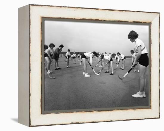 Girls Hockey Match, Airedale School, Castleford, West Yorkshire, 1962-Michael Walters-Framed Premier Image Canvas