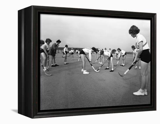 Girls Hockey Match, Airedale School, Castleford, West Yorkshire, 1962-Michael Walters-Framed Premier Image Canvas