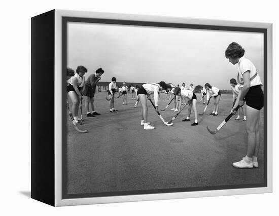 Girls Hockey Match, Airedale School, Castleford, West Yorkshire, 1962-Michael Walters-Framed Premier Image Canvas